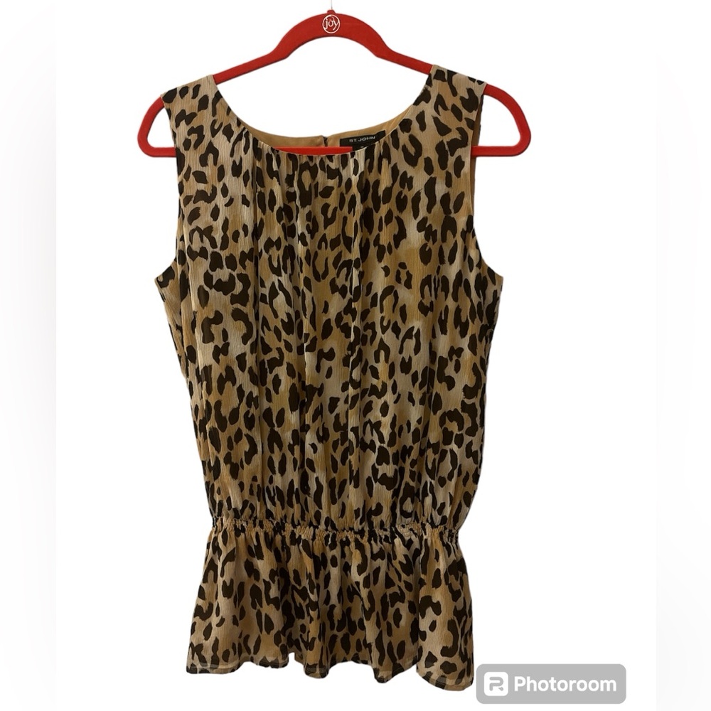 St John silk women’s sleeveless blouse size 10.